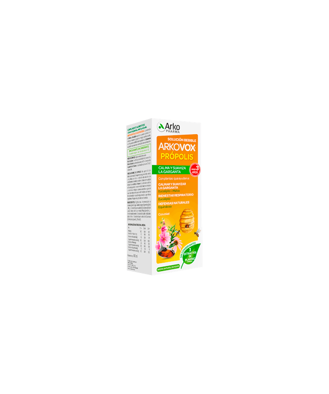 ARKOVOX PROPOLIS JARABE 150 ML – foto del producto arkovox propolis jarabe ARKOVOX PROPOLIS JARABE 150 ML – foto del producto arkovox propolis jarabe