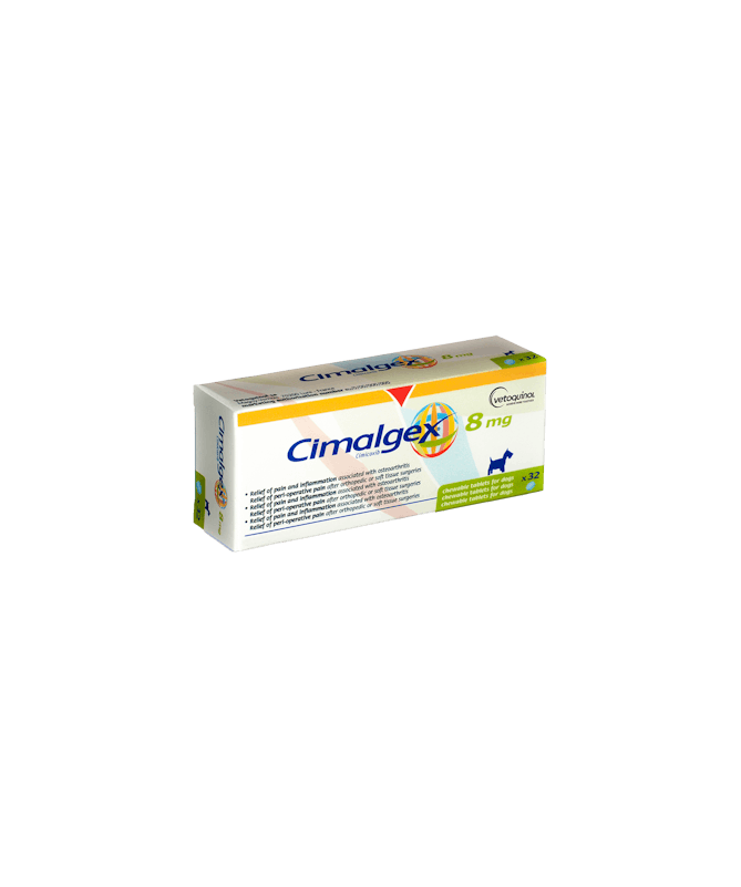 CIMALGEX 8 MG 32 COMP MASTICA VETOQUINOL – foto del producto cada cimalgex comp CIMALGEX 8 MG 32 COMP MASTICA VETOQUINOL – foto del producto cada cimalgex comp