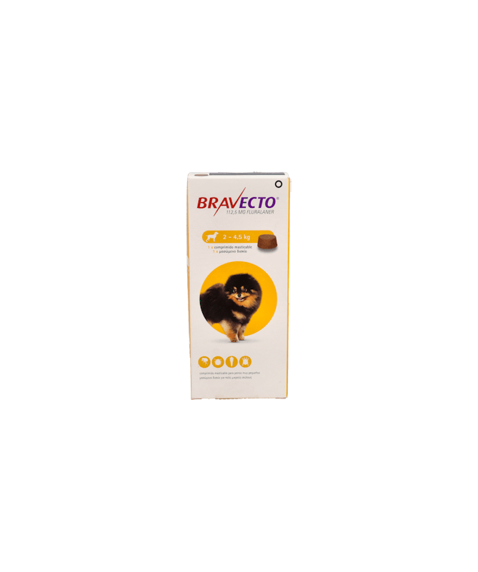 BRAVECTO PERROS 112MG 2-4.5KG 1CP MSD – foto del producto cada bravecto perros BRAVECTO PERROS 112MG 2-4.5KG 1CP MSD – foto del producto cada bravecto perros