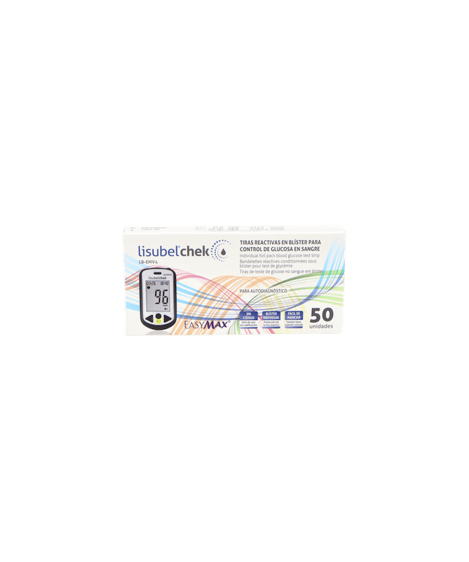 TIRAS REACTIVAS LISUBEL CHECKLB-EMV4 50U – foto del producto cada tiras reactivas
