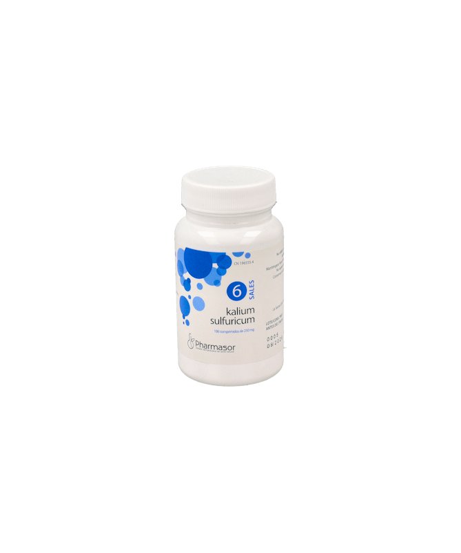 KALIUM SULFURICUM N6 100 COMP HOMEOSOR – foto del producto cada kalium sulfuricum