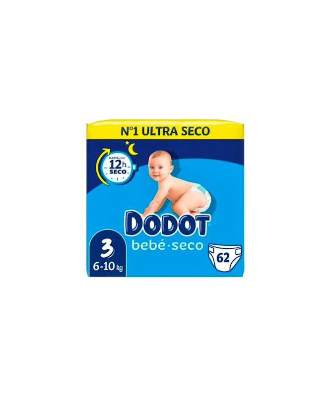 PAÑAL DODOT BEBE SECO T3 6-10 KG 62 UDS – foto del producto cada pañal dodot PAÑAL DODOT BEBE SECO T3 6-10 KG 62 UDS – foto del producto cada pañal dodot