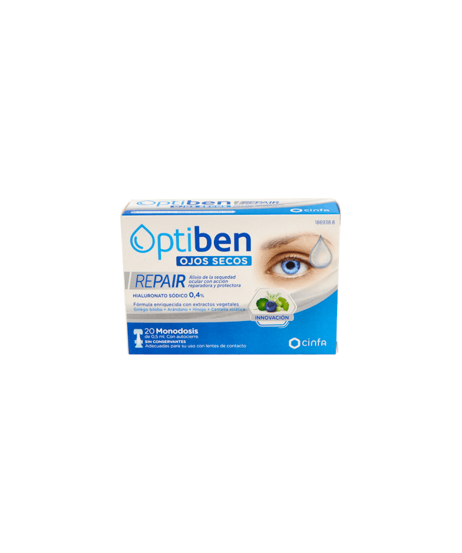OPTIBEN OJOS SECOS REPAIR 20 MONODOSIS – foto del producto ácido optiben ojos OPTIBEN OJOS SECOS REPAIR 20 MONODOSIS – foto del producto ácido optiben ojos