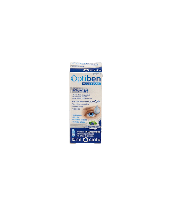 OPTIBEN OJOS SECOS REPAIR FRASCO 10 ML – foto del producto agua destilada sódico OPTIBEN OJOS SECOS REPAIR FRASCO 10 ML – foto del producto agua destilada sódico