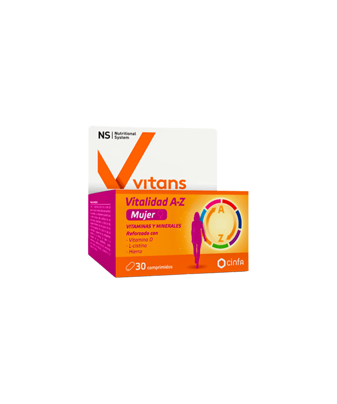 NS VITANS VITALIDAD AZ MUJER 30 COMPR – foto del producto vitans vitalidad mujer NS VITANS VITALIDAD AZ MUJER 30 COMPR – foto del producto vitans vitalidad mujer
