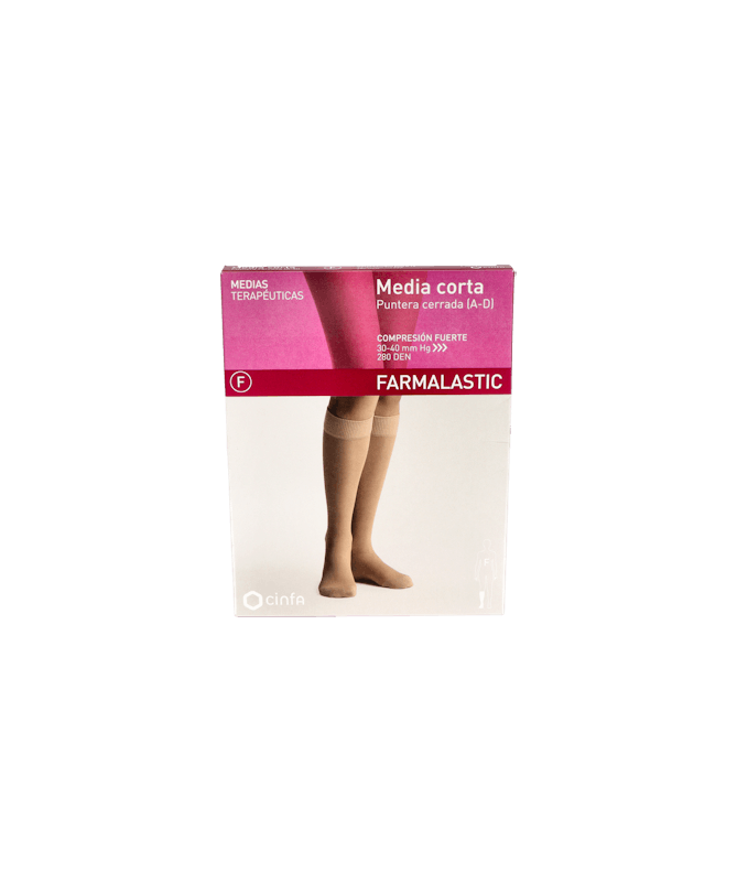 MEDIA CORTA FARMALASTIC FTE C/PUNTE EXTR – foto del producto media corta farmalastic