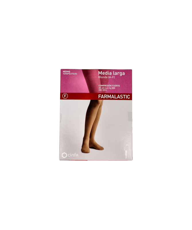 MEDIA LARGA FARMALASTIC FUERTE BLON PEQ – foto del producto media larga farmalastic