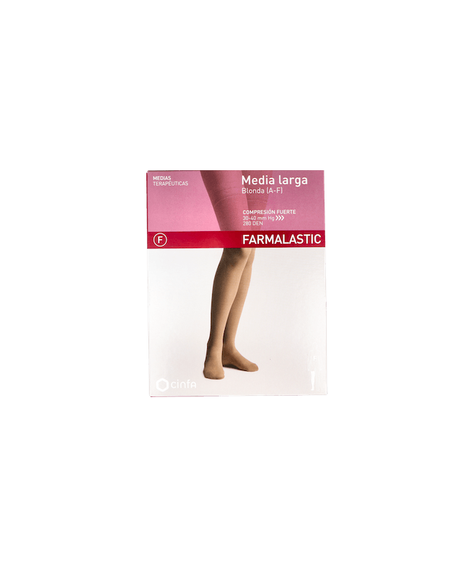 MEDIA LARGA FARMALASTIC FUERTE BLON MED – foto del producto media larga farmalastic