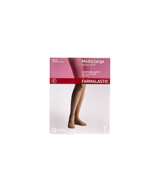 MEDIA LARGA FARMALASTIC FUERTE BLON GDE – foto del producto media larga farmalastic