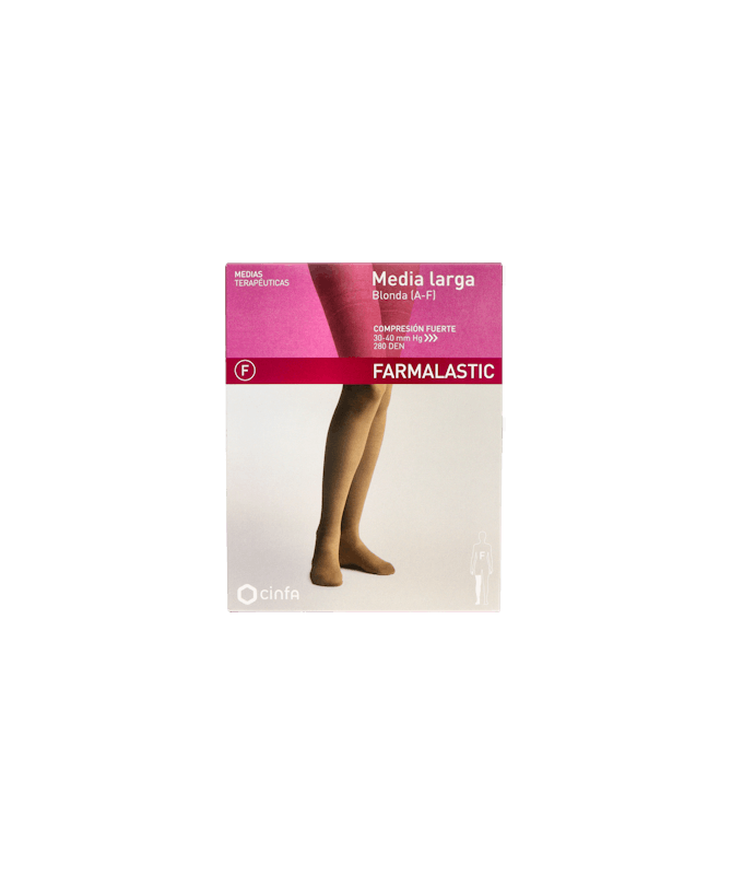 MEDIA LARGA FARMALASTIC FUERTE BLON R. P – foto del producto media larga farmalastic