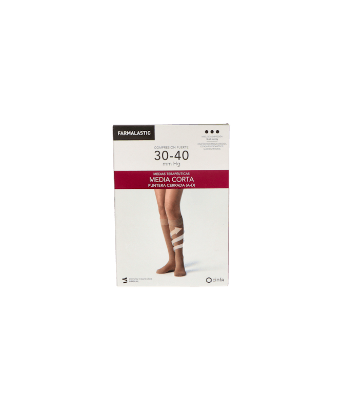MEDIA CORTA FARMALASTIC FTE C/PUN R PLUS – foto del producto media corta farmalastic