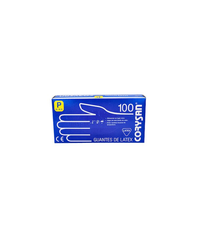 GUANTES CORYSAN LATEX T/PEQ. 100 UND. – foto del producto tejido guantes corysan