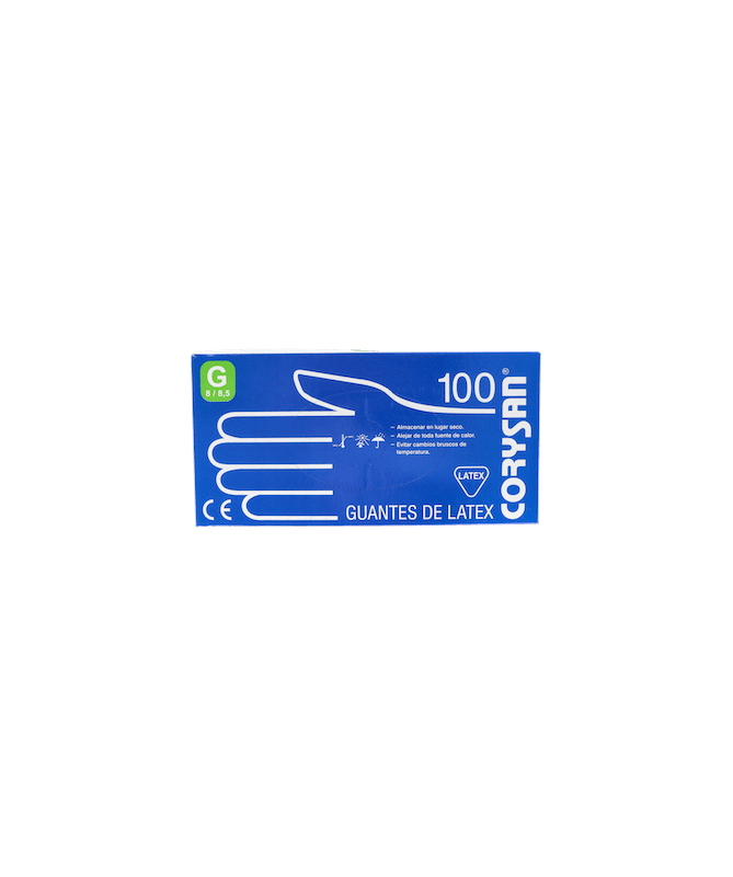 GUANTES CORYSAN LATEX T/GDE. 100 UND. – foto del producto tejido guantes corysan