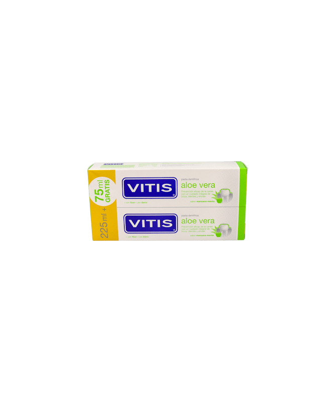 VITIS ALOE VERA PASTA DENT MANZ 2X150 ML – foto del producto vitis aloe vera VITIS ALOE VERA PASTA DENT MANZ 2X150 ML – foto del producto vitis aloe vera