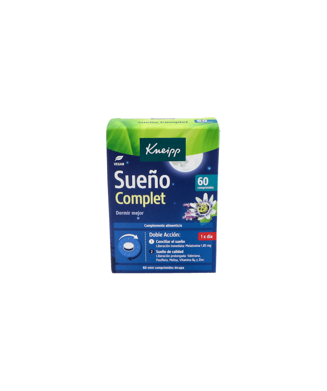 KNEIPP SUEÑO COMPLET 60 COMPRIMIDOS – foto del producto extracto valeriana officinalis KNEIPP SUEÑO COMPLET 60 COMPRIMIDOS – foto del producto extracto valeriana officinalis