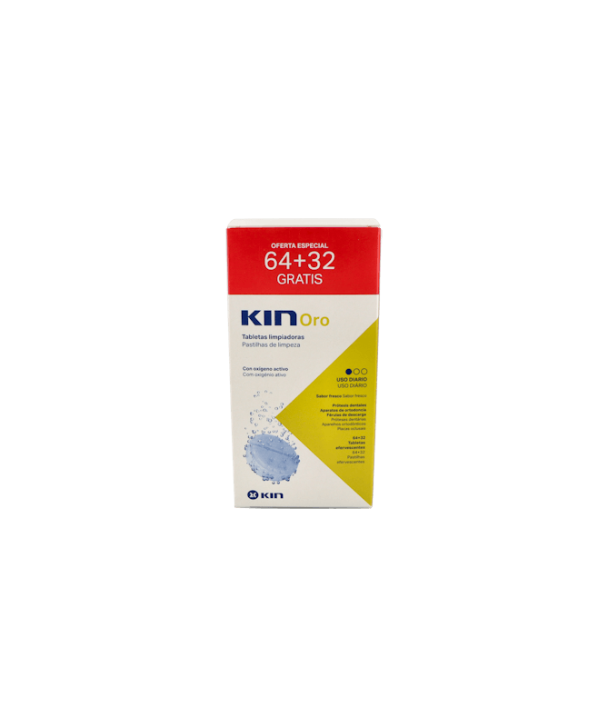 KIN ORO TABLETAS LIMPIADORAS 64+32 – foto del producto sodium lauryl kin KIN ORO TABLETAS LIMPIADORAS 64+32 – foto del producto sodium lauryl kin