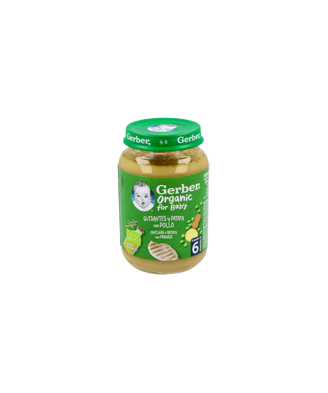 GERBER ORG GUISANTE PATATA POLLO 190G – foto del producto cada gerber org GERBER ORG GUISANTE PATATA POLLO 190G – foto del producto cada gerber org