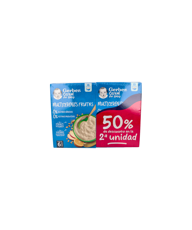 GERBER MULTICEREAL FRUTA 0%AZ DUPLO 270G – foto del producto cada gerber multicereal GERBER MULTICEREAL FRUTA 0%AZ DUPLO 270G – foto del producto cada gerber multicereal