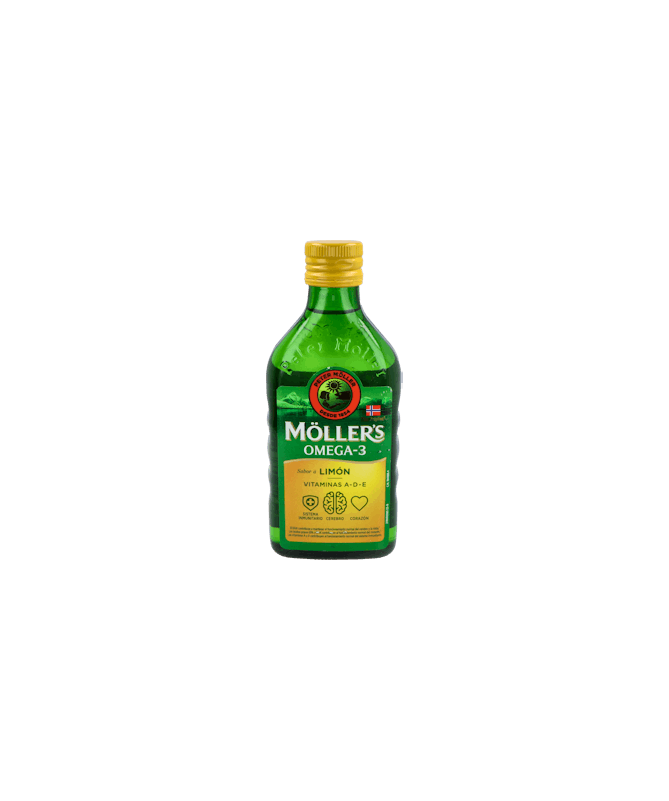 MOLLER´S ACEITE DE BACALAO 250 ML LIMON – foto del producto cada moller aceite