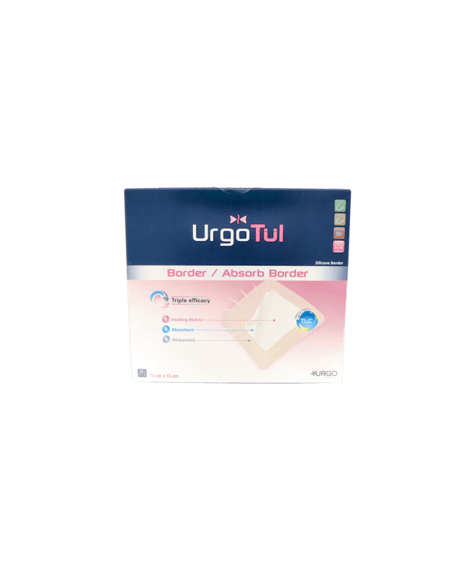 URGOTUL ABSORB BORDER 15CMX15CM 3APOSITO – foto del producto cada urgotul absorb URGOTUL ABSORB BORDER 15CMX15CM 3APOSITO – foto del producto cada urgotul absorb