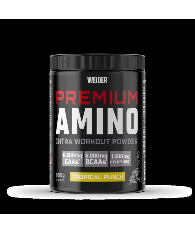 WEIDER PREMIUM AMINO POWDER TROPICAL 800GR – foto del producto 75% maltodextrina 22% WEIDER PREMIUM AMINO POWDER TROPICAL 800GR – foto del producto 75% maltodextrina 22%