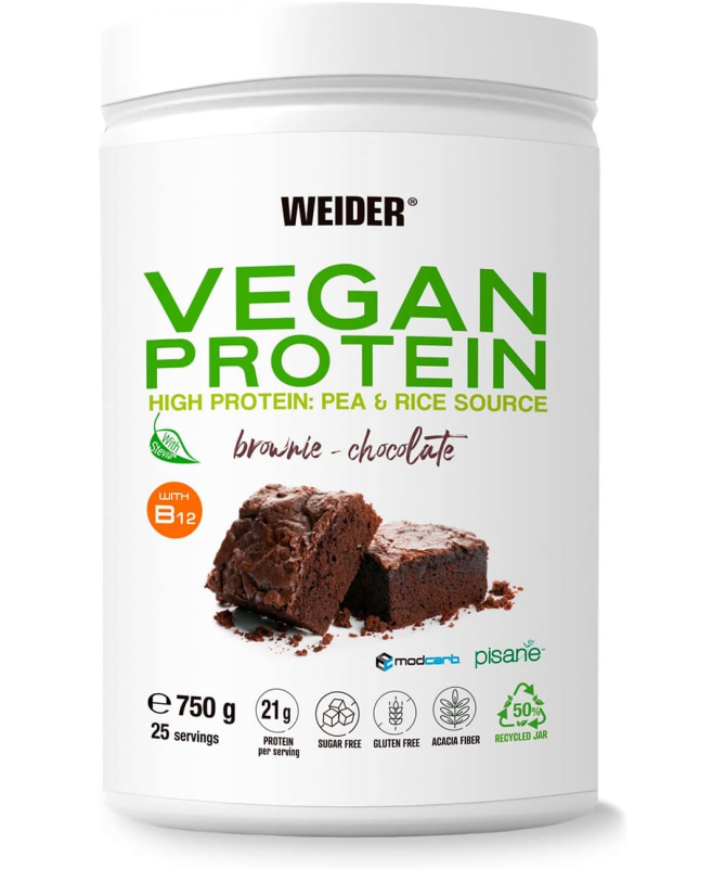 WEIDER VEGAN PROTEIN CHOCOLATE 540GR – foto del producto gluten aislado proteína
