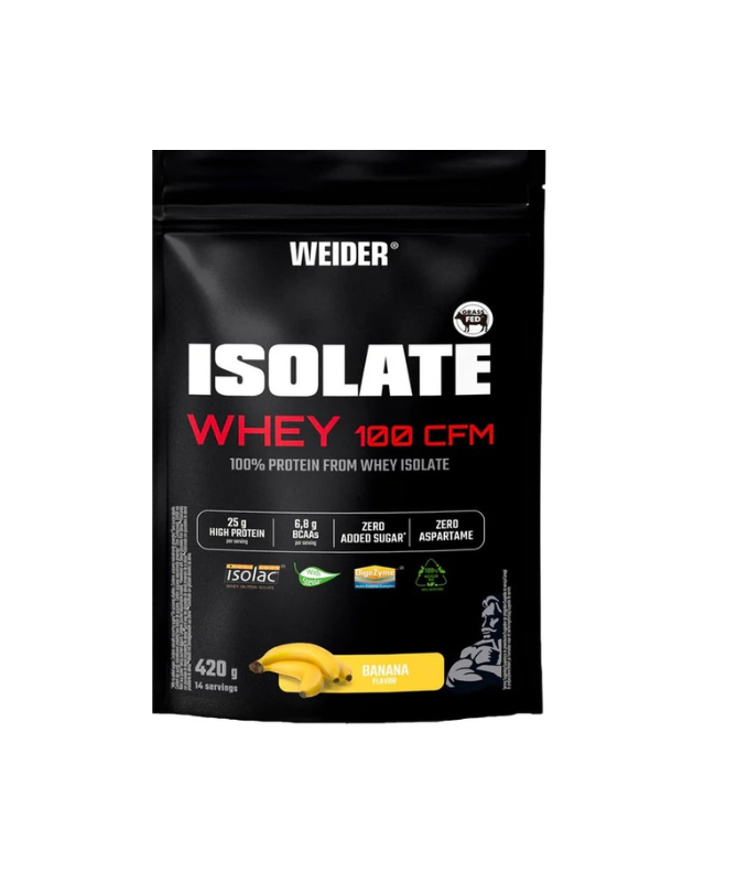 WEIDER ISOLATE WHEY 100 CFM BANANA 420GR – foto del producto tienes contacta nuestro