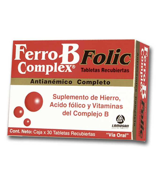 B COMPLEX 100MG 30 COMP – foto del producto vit ácido colina
