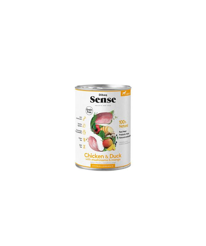 DIBAQ SENSE POLLO Y PATO PERRO ADULTO LATA 380G SG – foto del producto pollo pato frescas