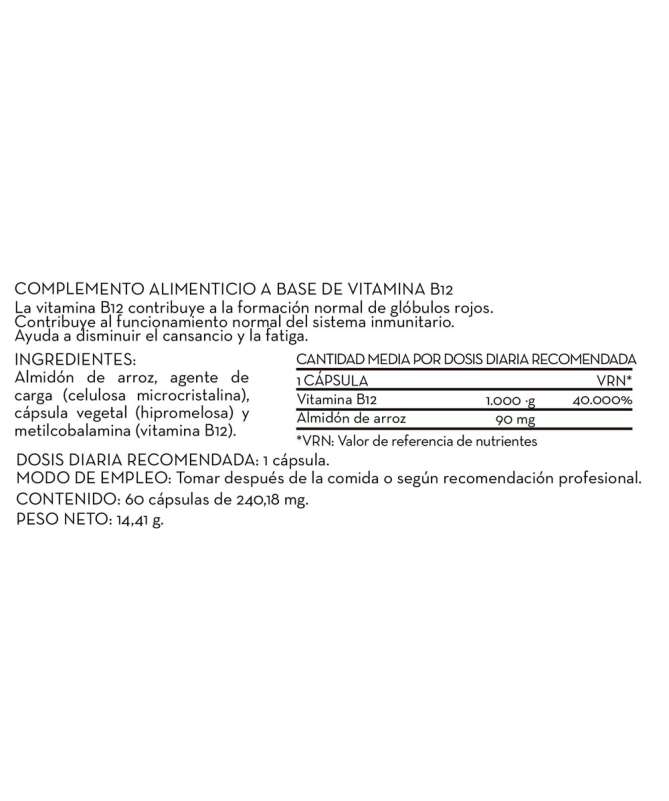VITAMINA B12 100MCG 120COMP ELEMENTALES – foto del producto vitamina b12 100mcg