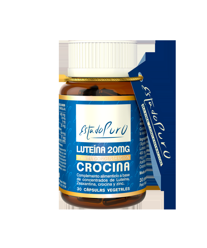LUTEINA 20MG CROCINA 30CAP ESTADO PURO – foto del producto contiene crocina cápsula LUTEINA 20MG CROCINA 30CAP ESTADO PURO – foto del producto contiene crocina cápsula