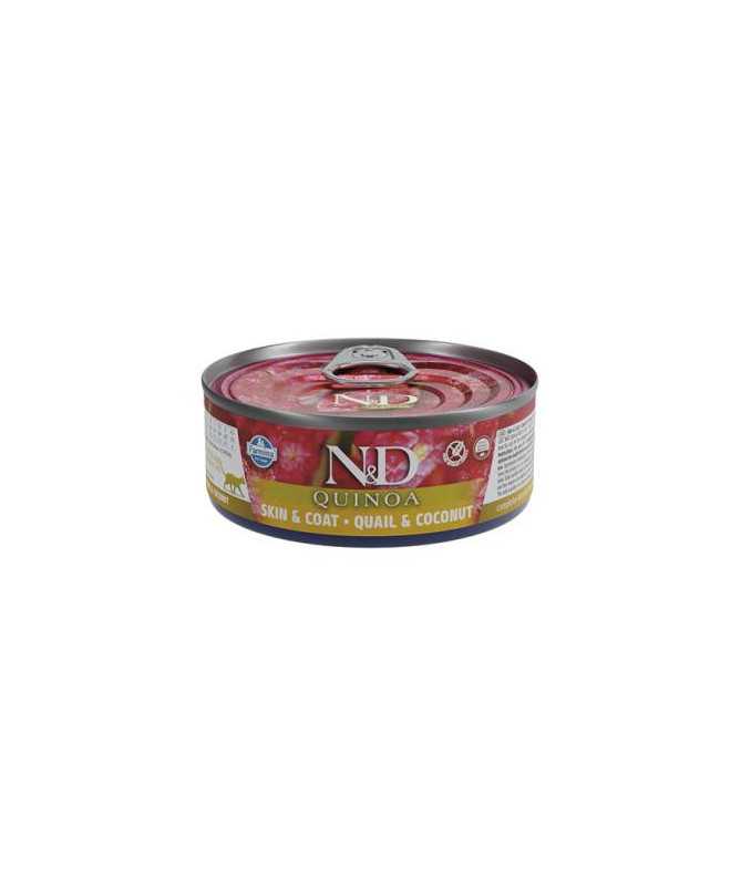 N&D QUINOA CAT SKIN COAT CODORNIZ 24X80G N&D QUINOA CAT SKIN COAT CODORNIZ 24X80G